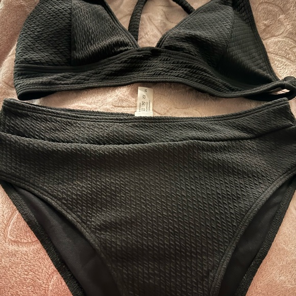 Black Textured Bikini Set - Picture 1 of 5